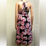 The Limited NWT  Black Floral Print Satin Halter Dress Womens Size 2 Photo 2