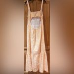 Loft Eyelet Open Back Woven Cotton Lined Maxi Dress in Yellow & White Sz 10 NEW Photo 8