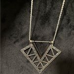 Silver Geometric Art Deco Pendant Necklace Photo 1