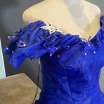 Women’s Blue Fairy Tale Prom Party Dress Butterflies Corset Back Size 10 NWT Blue Photo 2