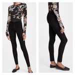 Alice + Olivia Black Lamb Skin Suede Leather Front Zip Leggings Sz.10 Photo 2