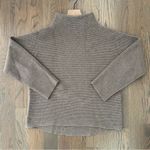 Vince Cashmere Wool Ribbed Funnel Neck Belted Sweater in Light Brown Size Small Photo 1