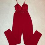 J for Justify  Red Laced Jumpsuit Photo 0