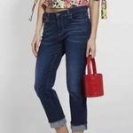 Paige Dark Blue Slim Boyfriend High Rise Cropped Straight Leg Jeans size 30 New Photo 6