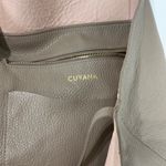 Cuyana Classic Structured Leather Tote Bag Pebbled Taupe Shoulder Work Bag Tan Photo 7