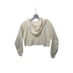Stephanie Bayles Women's Small Beige Mushroom Cropped Hooded Sweatshirt Photo 2