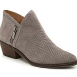 Lucky Brand  Gray V-Notch “Fhuna” Suede Block Heeled Ankle Booties - Size 8.5 Photo 0