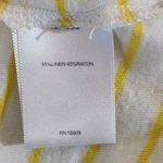 A loves A  Yellow Striped Short Sleeve Tee with Tie Size Medium Linen Striped Tee Photo 6