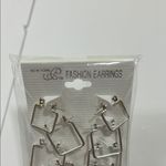 Chic Silver Square Hoop Earrings Set Photo 7