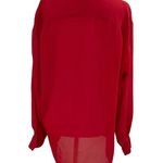 Esprit Women Size Small Vintage Red Button Up Shirt Collared 11-564 Photo 4