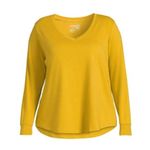 Terra & Sky 's V-Neck T-Shirt women’s plus size 3XL tee apple juice mustard new Photo 5