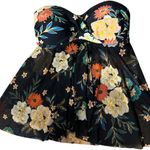 Kona Sol  Floral Bandeau Mesh Flyaway Tankini top  Size XS NWT Photo 2