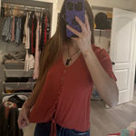 Blue Rain Burnt Orange  Blouse Photo 0