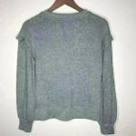 Tahari  Gray Heather Ruffle Sleeve light weight sweater Sz‎ S Photo 8