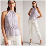 Ted Baker NEW  Cliara Crinkle Texture Halterneck Top in Purple Photo 1