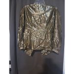 JH Collectibles Gold Blouse, Petite Size 6, Metallic Evening Top, Long Sleeves Photo 1