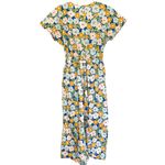 Monki Asos Blue Orange Retro Floral Short Sleeve Playsuit Jumpsuit Size XS Photo 1