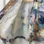 Y2K Keren Hart Medium Colorful Abstract Print Blazer Jacket Wearable Art‎ Funky Blue Photo 1