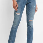 EXPRESS Skyscraper Mid Rise Skinny Jeans Women's Size 2R Distressed Blue Photo 0