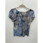 Unbranded Boho Fairy Top Size M Blue Floral Tie Dye Ruffle Y2K T Photo 1