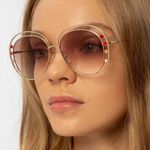 Chloé 💕CHLOE💕 Delilah Sunglasses ~ Gold Frame Gradient Brown Lenses CE169742 New Photo 9