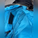 Coach Vintage Hampton 4984 Black Nylon Leather Trim Hobo Bag Purse Teal Interior Photo 14