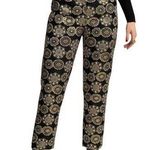 Frances Valentine Lucy Jacquard Black and Gold Ankle Pants 8 Photo 0