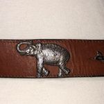 Vintage Wild Animal Studded Brown Leather Belt Unisex Photo 2