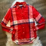 Opening Ceremony  Red Flannel Button Down Top Photo 0