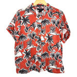 Tahari  100% Linen Button Down Shirt Short Sleeve Hawaiian Top Size L Photo 0