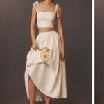 Hutch  Tie-Strap Crop Top‎ & Midi Skirt Brocade ivory Set Photo 2