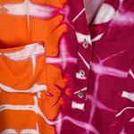 Chico's  Tie Dye Abstract Blouse Size 3 XL V-Neck Colorful Vibrant Lightweight Photo 1