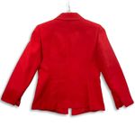 Kasper Blazer Women 6P Red Open Front Lined Shoulder Pads Preppy Office Holiday Photo 1