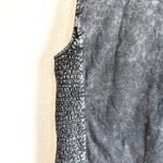 Turquoise Haven NEW  Womens Vest Washed Black Gray Embroidered Smocked Size Large Photo 7