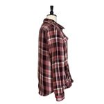 LL Bean Shacket Shirt Button Down Flannel Pink Plaid Top Women’s Size XL Photo 2