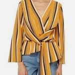 Topshop  Asymmetrical Yellow Stripes Women's Shirt (481) Photo 1