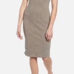 James Perse Taupe Ribbed Racerback Tank Midi Dress Size 1 / Small $245 Photo 0