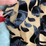 Hale Bob Vintage  Small Silk V Neck Velvet Burnout Tie Shoulder Black Brown Dress Photo 15