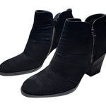 Paul Green NWT‎  Women 6 Malibu Sliced Zip Bootie Black Leather Suede Heels Photo 0