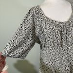 Old Navy XL Peasant Top Blouse Puffed Sleeve Smocked Back Floral Print Button Photo 4