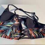 Mossimo Tropical Floral Bralette Bikini Top Size Medium Crisscross Sides Blue Photo 2