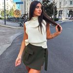 ZARA NWT  Belted Cargo Skort Shorts Size Small Photo 3