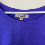 Flax  Crewneck 3/4 Sleeve Linen Boxy Blouse Top Viola Purple/Blue Sz Medium Photo 2
