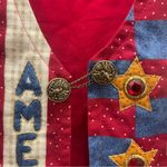 Vintage Americana‎ USA Tacky VEST handmade Patriotic Labor Day Size Large Red Photo 3