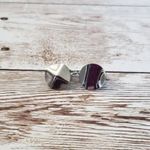 Vintage Clip On Earrings Geometric Odd Silver Tone Photo 0