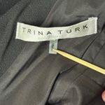 Trina Turk  Black Dress Size 2 Floral Embroidered Ruffle Sleeve Cocktail Photo 5