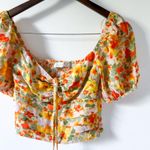 ASTR  The Label Puff Sleeve Top Floral Photo 2