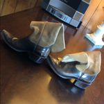 Frye Brown Leather Boots with Tan Suede Photo 1