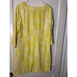 Boden Yellow Floral Linen Blend V Neck Long Sleeve Shift Dress Size 12R Photo 3