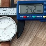 WY Modern Ladies Watch Large Round White Dial Genuine Leather Strap Photo 8